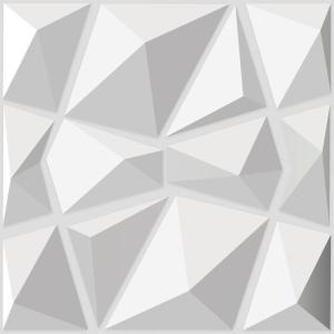 imageArt3d Decorative 3D Wall Panels in Diamond Design 12quotx12quot Matt White 33 PackWhite