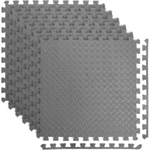 imageArt3d Eva Puzzle Exercise Mats 12 Thick Foam Interlocking Tiles for Gyms Flooring Workout Gym Equipments Pack of 6Grey