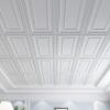 imageArt3d PVC Ceiling Tiles 2x2 Plastic Sheet in Argent Silver 12PackWhite