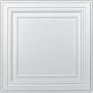imageArt3d PVC Ceiling Tiles 2x2 Plastic Sheet in Argent Silver 12PackWhite 1