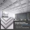 imageArt3d Drop Ceiling Tiles 24x48in Black 12PackBrushed Silver