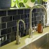 imageArt3d Peel and Stick Backsplash 10Pack Thickened Stick on Subway Tiles Faux Ceramic Tiles for Kitchen Bathroom White with Black GroutGlossy Black