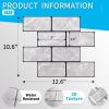 imageArt3d Peel and Stick Backsplash 10Pack Thickened Stick on Subway Tiles Faux Ceramic Tiles for Kitchen Bathroom White with Black GroutJade Marble