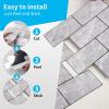 imageArt3d Peel and Stick Backsplash 10Pack Thickened Stick on Subway Tiles Faux Ceramic Tiles for Kitchen Bathroom White with Black GroutJade Marble