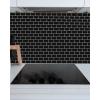 imageArt3d Peel and Stick Backsplash for Kitchen White Subway 10 Tiles Thicker DesignBlack