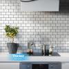 imageArt3d Peel and Stick Backsplash for Kitchen White Subway 10 Tiles Thicker DesignWhite With Black Grout