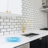 imageArt3d Peel and Stick Backsplash for Kitchen White Subway 10 Tiles Thicker DesignWhite With Black Grout