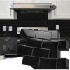 imageArt3d Peel and Stick Backsplash 10Pack Thickened Stick on Subway Tiles Faux Ceramic Tiles for Kitchen Bathroom White with Black GroutGlossy Black