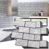 imageArt3d Peel and Stick Backsplash 10Pack Thickened Stick on Subway Tiles Faux Ceramic Tiles for Kitchen Bathroom White with Black GroutJade Marble