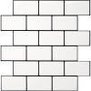 imageArt3d Peel and Stick Backsplash for Kitchen White Subway 10 Tiles Thicker DesignWhite With Black Grout