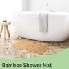 imageArt3d Bamboo Shower Mat for Bathroom Sauna Spa or Outdoor Use NonSlip 24x16 Inch Natural Teak Floor Mat WaterResistant Bath Accessory for Shower Poolside or Wet Surfaces34 x 18