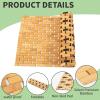 imageArt3d Bamboo Shower Mat for Bathroom Sauna Spa or Outdoor Use NonSlip 24x16 Inch Natural Teak Floor Mat WaterResistant Bath Accessory for Shower Poolside or Wet Surfaces34 x 18