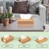 imageArt3d Rectangle Tissue Box Cover Bamboo Tissue Box Holder Facial Tissue Case Dispenser for Living Room Bathroom Vanity Countertop Tabletop