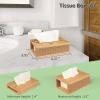 imageArt3d Rectangle Tissue Box Cover Bamboo Tissue Box Holder Facial Tissue Case Dispenser for Living Room Bathroom Vanity Countertop Tabletop