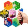 imageArt3d Hexagon Sensory Fidget Liquid Motion Tiles for Kids Toddler Teens  Interactive Soft Gel Liquid Play Mats for Home Schools Playrooms MultiPack of 6 TilesMulticoloured  Style 5