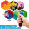 imageArt3d Hexagon Sensory Fidget Liquid Motion Tiles for Kids Toddler Teens  Interactive Soft Gel Liquid Play Mats for Home Schools Playrooms MultiPack of 6 TilesMulticoloured  Style 5