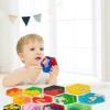 imageArt3d Hexagon Sensory Fidget Liquid Motion Tiles for Kids Toddler Teens  Interactive Soft Gel Liquid Play Mats for Home Schools Playrooms MultiPack of 6 TilesMulticoloured  Style 4