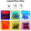 imageArt3d Liquid Sensory Floor Activity Tiles 118quotx118quot Square Multicolor 6 TilesMulticolor