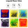 imageArt3d Liquid Sensory Floor Activity Tiles 118quotx118quot Square Multicolor 6 TilesYellowblack bluered blueyellow purpleblack greenyellow orangered