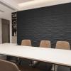 imageArt3d PVC Wave Board Textured 3D Wall Panels for Interior Wall Decor Living Room Bedroom Office Walnut 197quot x 197quot 12 PackBlack