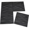 imageArt3d PVC Wave Board Textured 3D Wall Panels for Interior Wall Decor Living Room Bedroom Office Walnut 197quot x 197quot 12 PackBlack