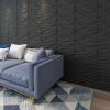 imageArt3d PVC Wave Board Textured 3D Wall Panels for Interior Wall Decor Living Room Bedroom Office Walnut 197quot x 197quot 12 PackBlack