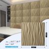 imageArt3d PVC Wave Board Textured 3D Wall Panels for Interior Wall Decor Living Room Bedroom Office Walnut 197quot x 197quot 12 PackWalnut