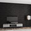 imageArt3d PVC Wave Panels for Interior Wall Decor Black Textured 3D Wall Tiles 197quot x 197quot 12 Pack