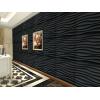 imageArt3d PVC Wave Panels for Interior Wall Decor Black Textured 3D Wall Tiles 197quot x 197quot 12 Pack
