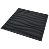 imageArt3d PVC Wave Panels for Interior Wall Decor Black Textured 3D Wall Tiles 197quot x 197quot 12 Pack