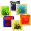 imageArt3d Liquid Sensory Floor Activity Tiles 118quotx118quot Square Multicolor 6 TilesYellowblack bluered blueyellow purpleblack greenyellow orangered
