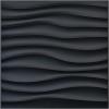 imageArt3d PVC Wave Panels for Interior Wall Decor Black Textured 3D Wall Tiles 197quot x 197quot 12 Pack