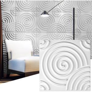 imageArt3d 197quotx197quot Pack Of 12 Wall Panel Vortex WhiteCircle White