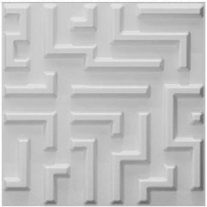 imageArt3d 197quotx197quot Pack Of 12 Wall Panel Vortex WhiteLabyrinth White