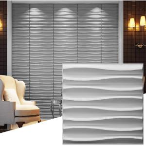 imageArt3d 197quotx197quot Pack Of 12 Wall Panel Vortex WhiteLines White