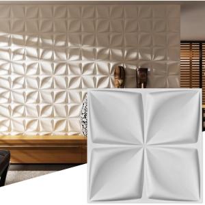 imageArt3d 197quotx197quot Pack Of 12 Wall Panel Vortex WhitePlant Fiber  White Matt Cornus Angustata
