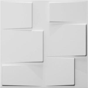 imageArt3d 197quotx197quot Pack Of 12 Wall Panel Vortex WhiteSquare White