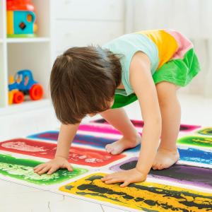 imageArt3d 9Tile Hexagon Sensory Floor Tiles for Kids Toddlers and Children Colorful Liquid Sensory Activity Mat for Active Play and DecorativeMulticoloredinterlock