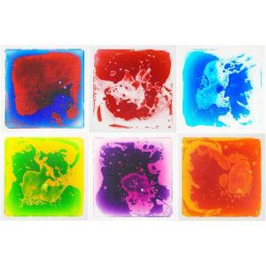 imageArt3d Liquid Sensory Floor Activity Tiles 118quotx118quot Square Multicolor 6 TilesColorful