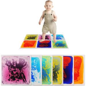 imageArt3d Liquid Sensory Floor Activity Tiles 118quotx118quot Square Multicolor 6 TilesMulticolor