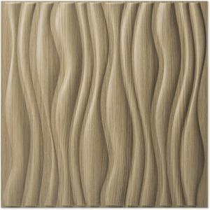 imageArt3d PVC Wave Board Textured 3D Wall Panels for Interior Wall Decor Living Room Bedroom Office Walnut 197quot x 197quot 12 PackWalnut