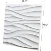 imageArt3d 197quot x 197quot Pack Of 12 Wall Panel Wave WhiteWavy White