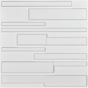 imageArt3d 197quot x 197quot Pack Of 12 Wall Panel Wave White3D Rectangle White