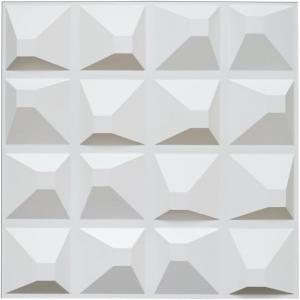 imageArt3d 197quot x 197quot Pack Of 12 Wall Panel Wave WhiteCubic
