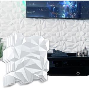 imageArt3d 197quot x 197quot Pack Of 12 Wall Panel Wave WhiteDiamond White