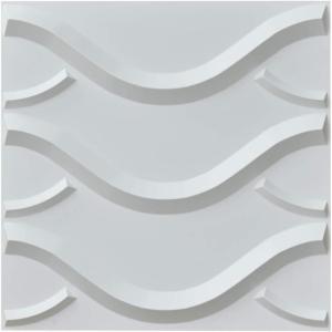 imageArt3d 197quot x 197quot Pack Of 12 Wall Panel Wave WhiteGray