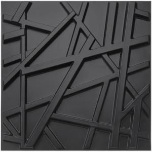imageArt3d 197quot x 197quot Pack Of 12 Wall Panel Wave WhiteStripes Black