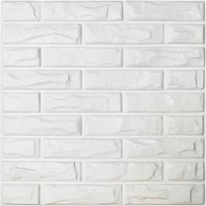 imageArt3d 197quot x 197quot Pack Of 12 Wall Panel Wave WhiteWhite Brick