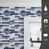 imageArt3d 10Sheet Peel and Stick Backsplash 12 in x 12in Dark Grey Marble DesignBlue Marble