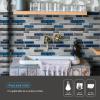 imageArt3d 10Sheet Peel and Stick Backsplash 12 in x 12in Dark Grey Marble DesignBlue Marble